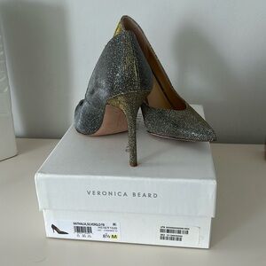 Veronica Beard Nathalia Silver/Gold lurex pump